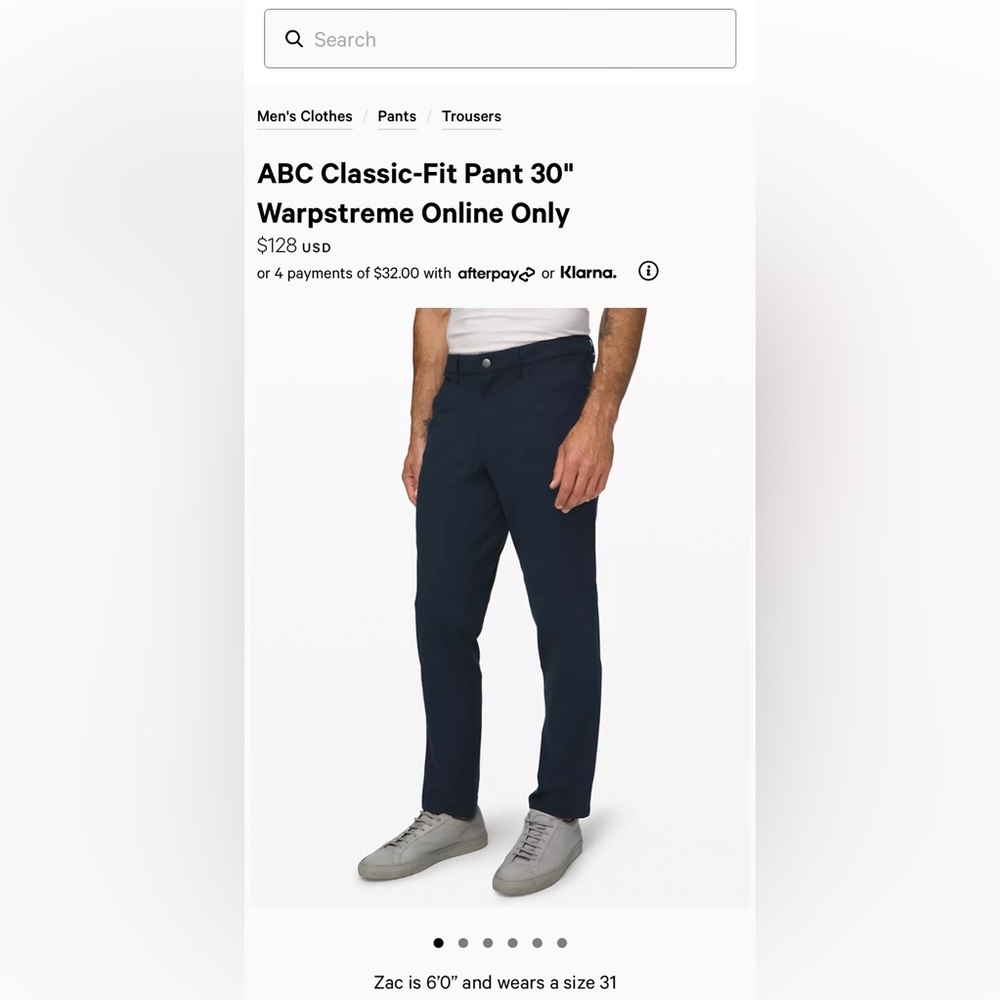 Lululemon Navy Classic-Fit Pant 28” Used but in great condition